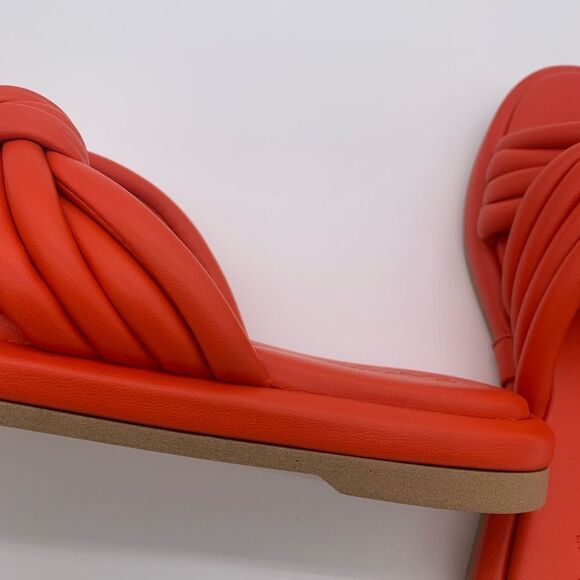NEW Seychelles Simply The Best Orange Red Slide Sandals Casual - Picture 6 of 9